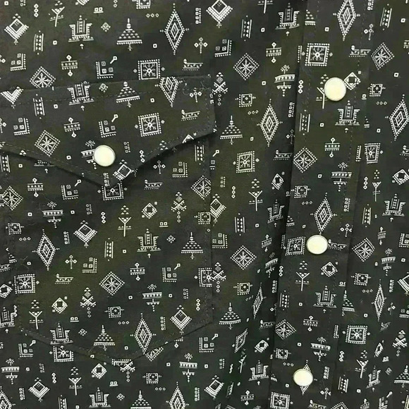 PANHANDLE ROUGH STOCK MEN'S PONTERESINA ANTIOUE PRINT WESTERN SNAP SHIRT Sm - Picture 1 of 8